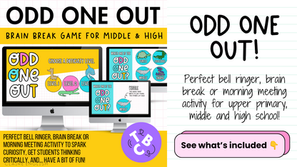 ODD ONE OUT! 70 Slides! An Engaging Brain Break, Bell Ringer, Game | Grades 5+