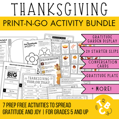 Thanksgiving Printable Activity Bundle: All the Grab-and-Go Gratitude Goodies!