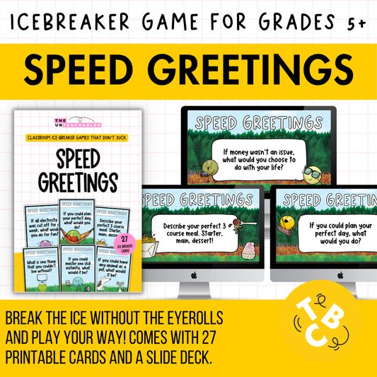 Speed Greetings Card Game: Back to School Icebreaker Activity and Brain Breaks
