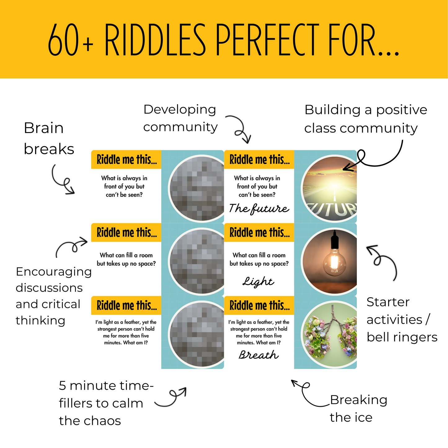 Riddle Me This! 60+ Fun Brain Teasers | Brain Break Activities, Bell Ringers