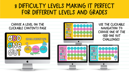 ODD ONE OUT! 70 Slides! An Engaging Brain Break, Bell Ringer, Game | Grades 5+