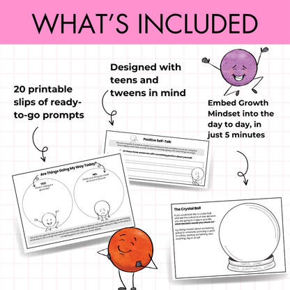 Growth Mindset SEL Starters | 20 Printable Activities, Prompts, Bell Ringers