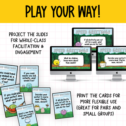 Speed Greetings Card Game: Back to School Icebreaker Activity and Brain Breaks
