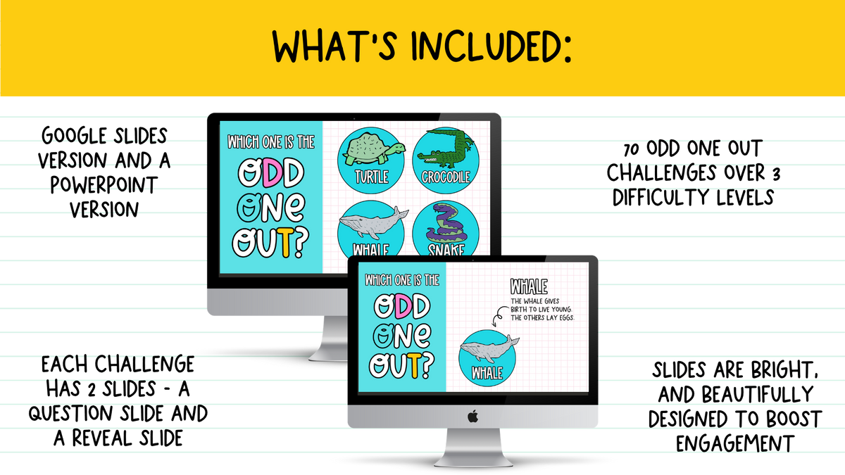 ODD ONE OUT! 70 Slides! An Engaging Brain Break, Bell Ringer, Game | Grades 5+