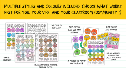 Morning Greetings Choice Posters. Positive Entry Routine for Upper Primary, Middle and High
