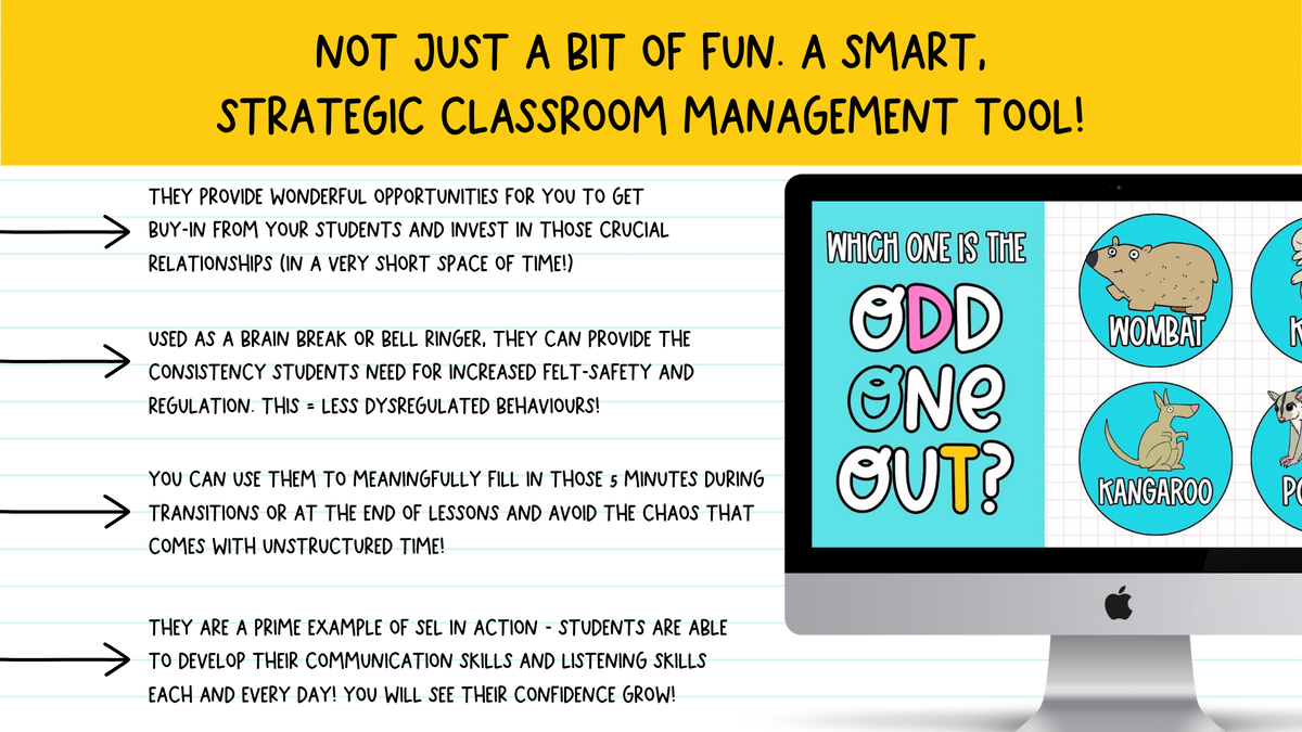 ODD ONE OUT! 70 Slides! An Engaging Brain Break, Bell Ringer, Game | Grades 5+
