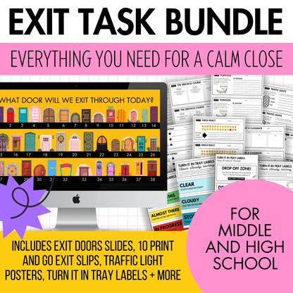 Exit Task Bundle | Exit Tasks, Slides, Printables, and /more!