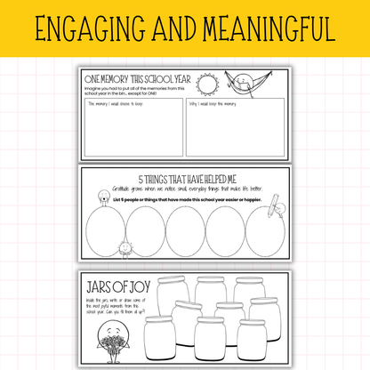 13 End of Year Reflection Bell Ringers | No Prep Summer Starter Slips Grades 5+