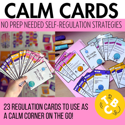 Emotional Self-Regulation Task Cards: 23 Printable Calm Corner Strategies