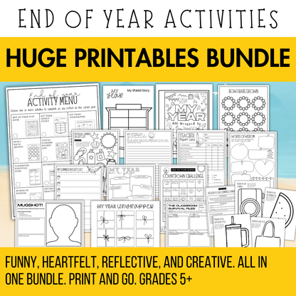 End of Year Printables Bundle | Zero Prep Summer Activities for Middle & High