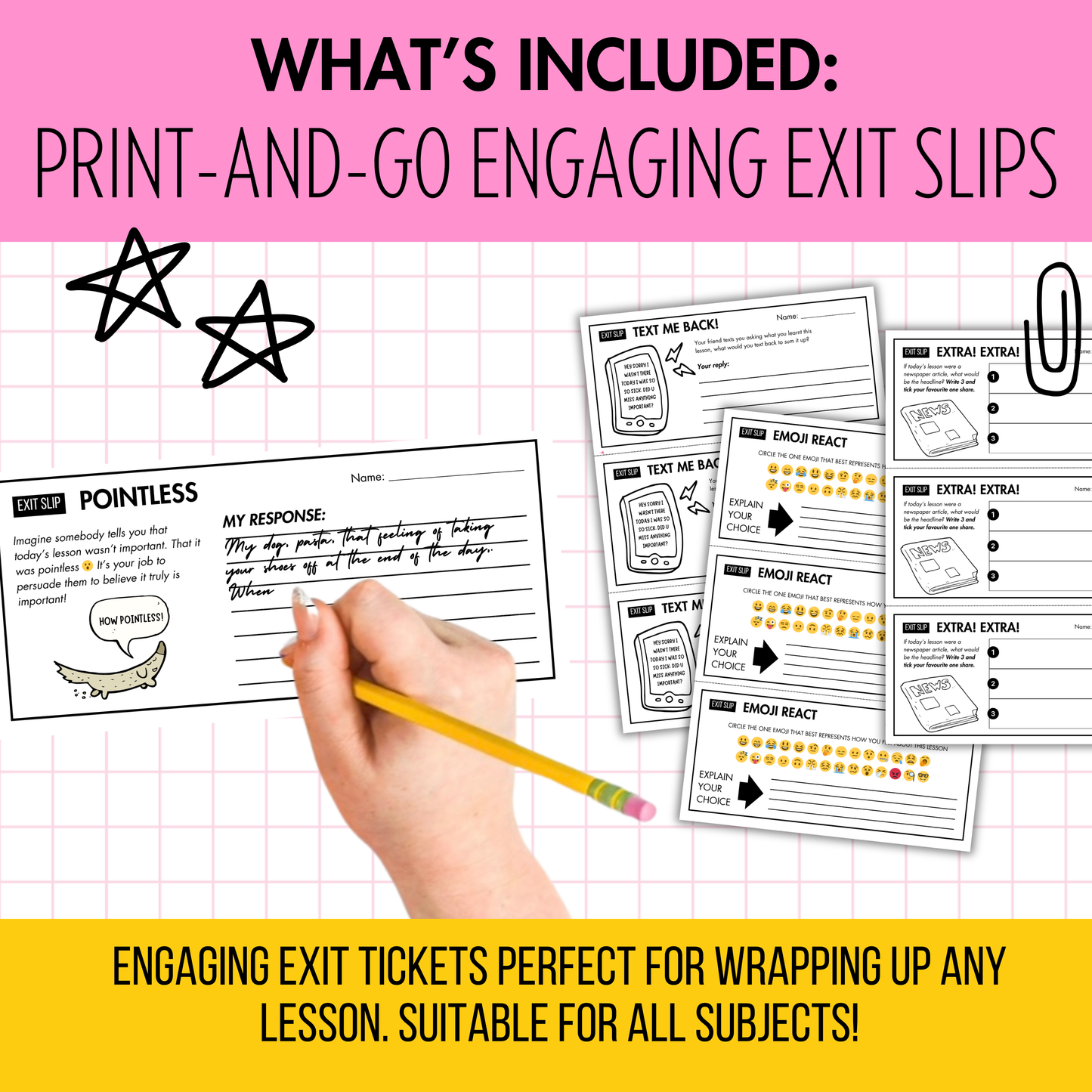 Exit Task Bundle | Exit Tasks, Slides, Printables, and /more!