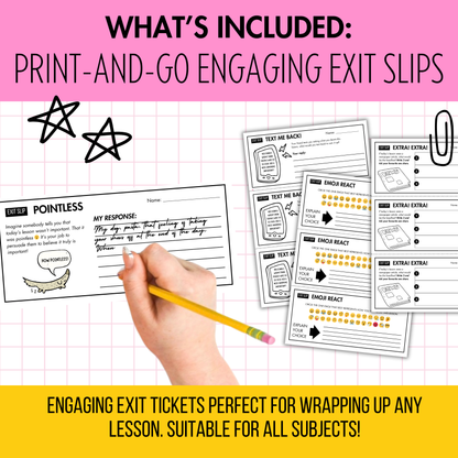 Exit Task Bundle | Exit Tasks, Slides, Printables, and /more!