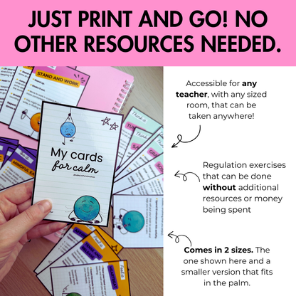 Emotional Self-Regulation Task Cards: 23 Printable Calm Corner Strategies