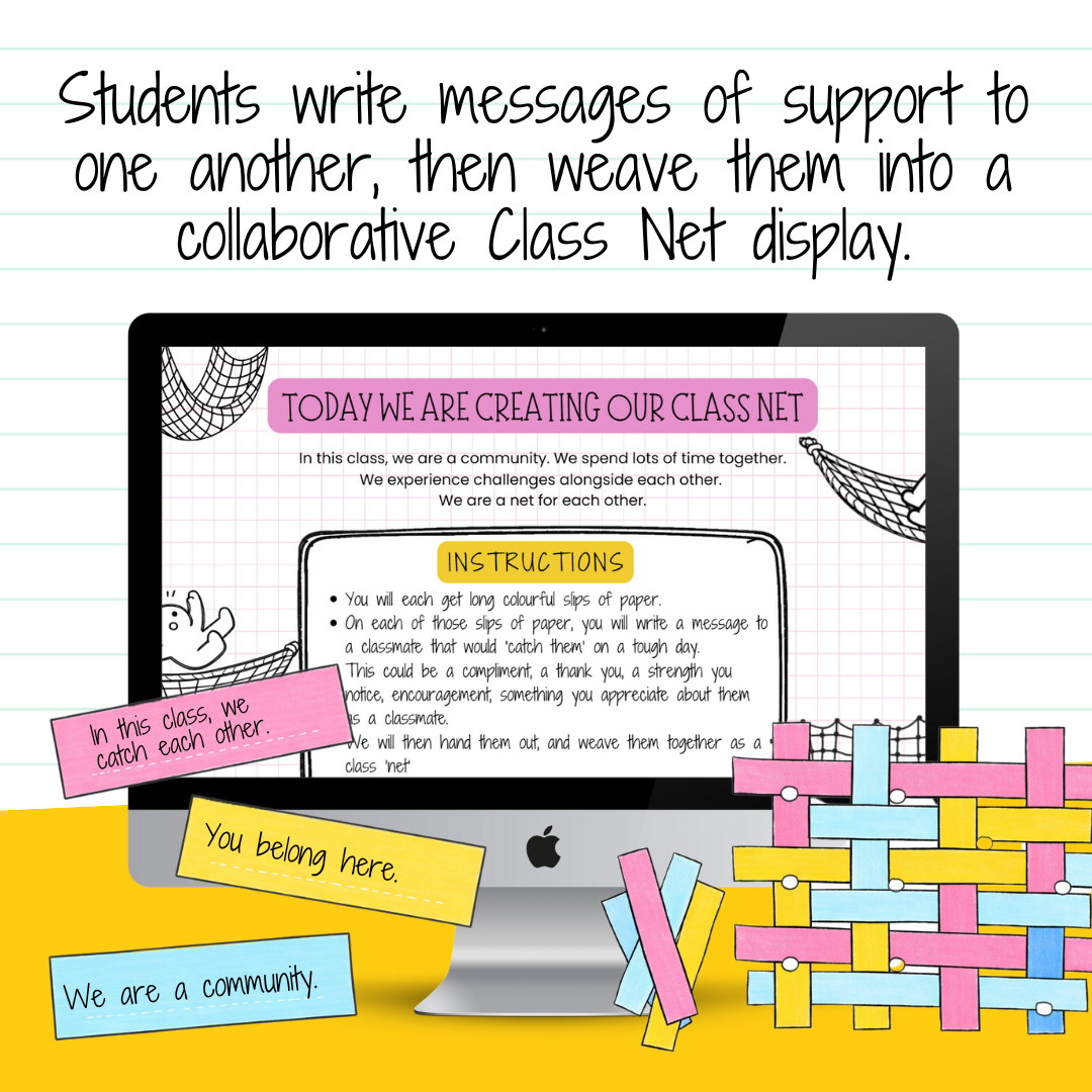 The Class Net | SEL Community & Kindness Lesson + Collaborative Class Display