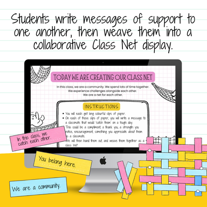The Class Net | SEL Community & Kindness Lesson + Collaborative Class Display