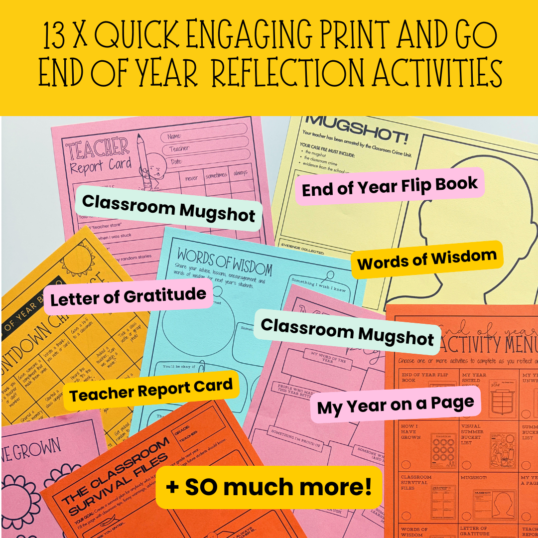 End of Year Printables Bundle | Zero Prep Summer Activities for Middle & High