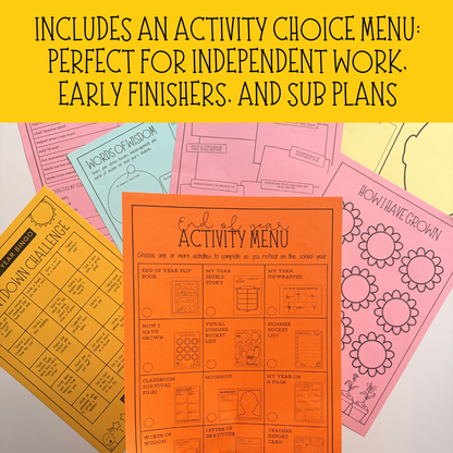 End of Year Printables Bundle | Zero Prep Summer Activities for Middle & High