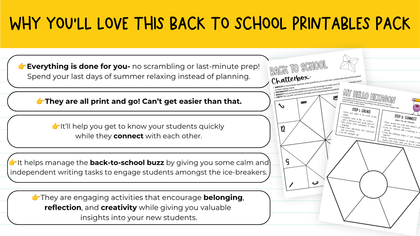 Back to School Getting to Know You Pack: 12 First Day Middle / High Activities