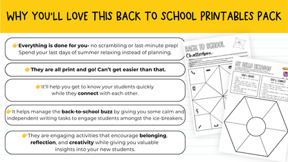 Back to School Getting to Know You Pack: 12 First Day Middle / High Activities