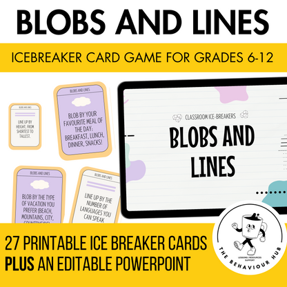 Blobs and Lines Card Game: Back to School Icebreaker Activity and Brain Breaks