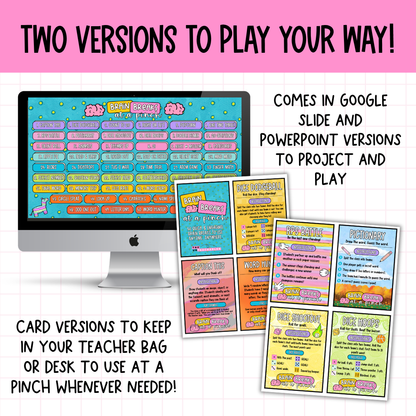 50 Brain Breaks at a Pinch | Engaging Zero-Prep Classroom Games Cards + Slides