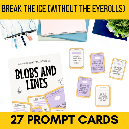 Blobs and Lines Card Game: Back to School Icebreaker Activity and Brain Breaks