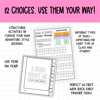 Back to School Getting to Know You Pack: 12 First Day Middle / High Activities