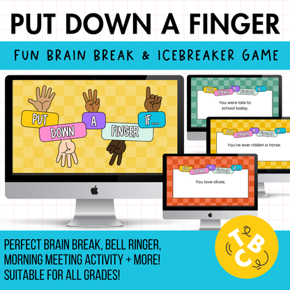 Put a Finger Down If… | Engaging Icebreaker or Brain Break Game for All Grades