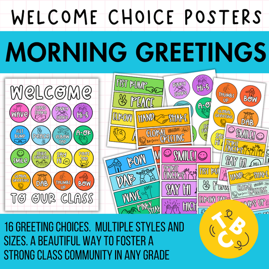 Morning Greetings Choice Posters. Positive Entry Routine for Upper Primary, Middle and High