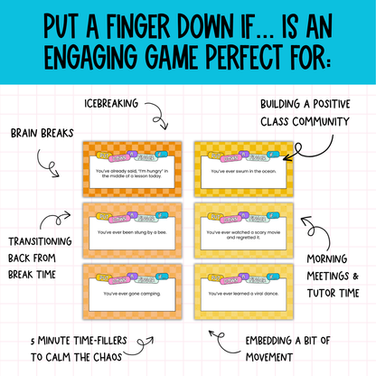 Put a Finger Down If… | Engaging Icebreaker or Brain Break Game for All Grades