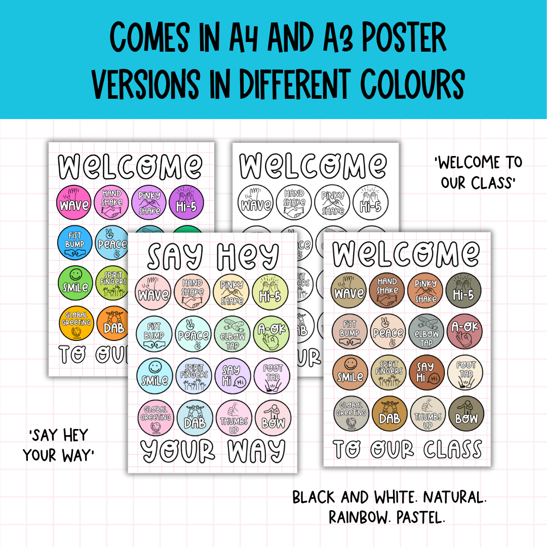 Morning Greetings Choice Posters. Positive Entry Routine for Upper Primary, Middle and High