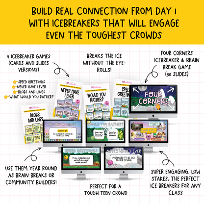 The COMPLETE Back to School Bundle! Icebreakers, Expectations, Escape Room +MORE | Upper Primary, Middle and High School