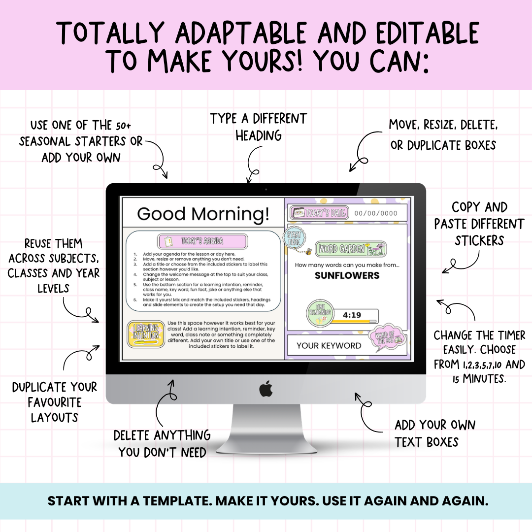 Spring Agenda Slides | w/ 50+ Seasonal Bell Ringers, Do Nows, Starter Activities