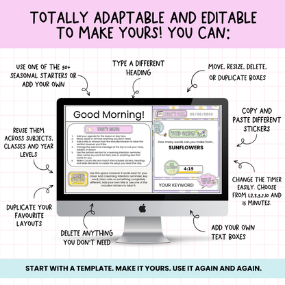 Spring Agenda Slides | w/ 50+ Seasonal Bell Ringers, Do Nows, Starter Activities