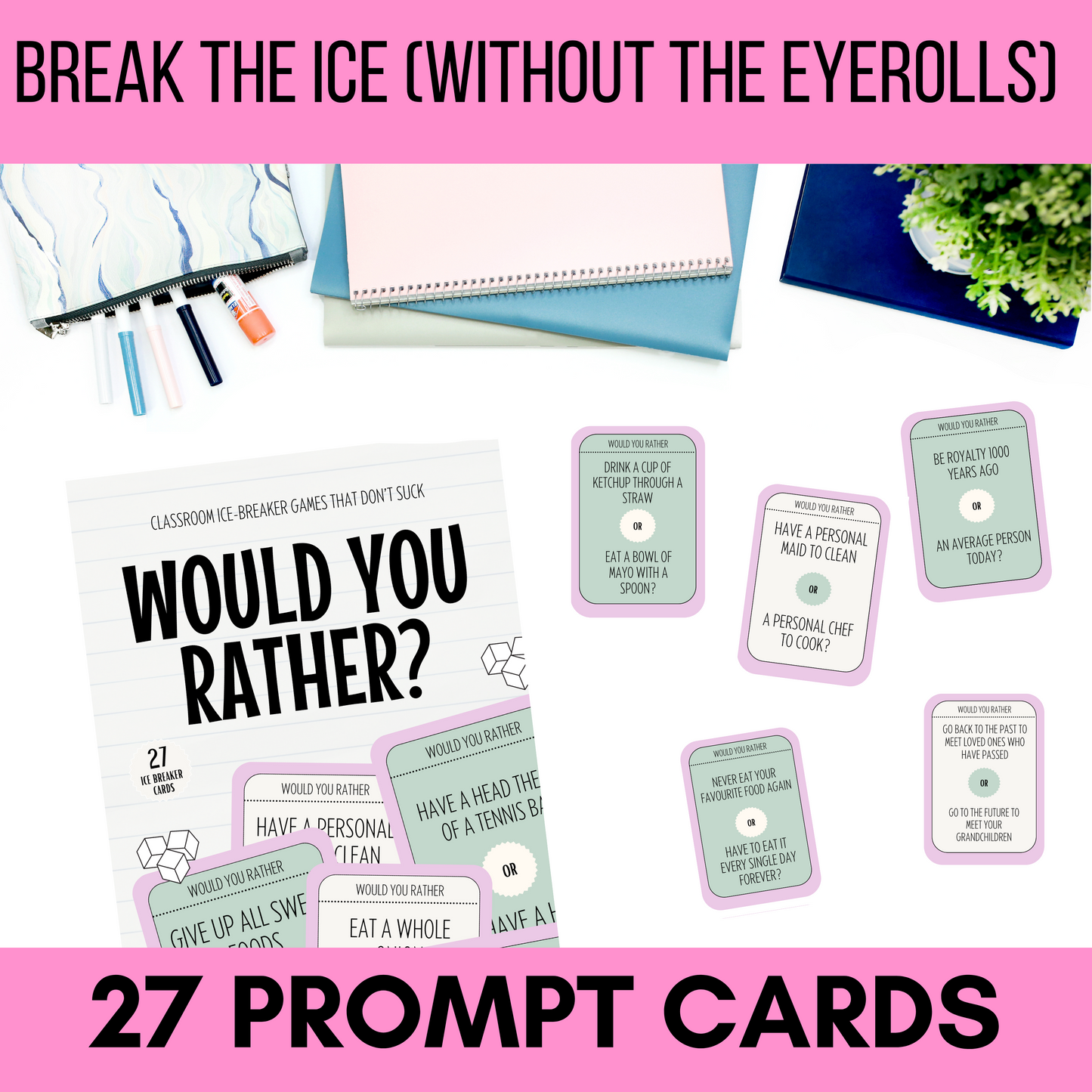 Would You Rather Card Game: Back to School Icebreaker Activity and Brain Breaks