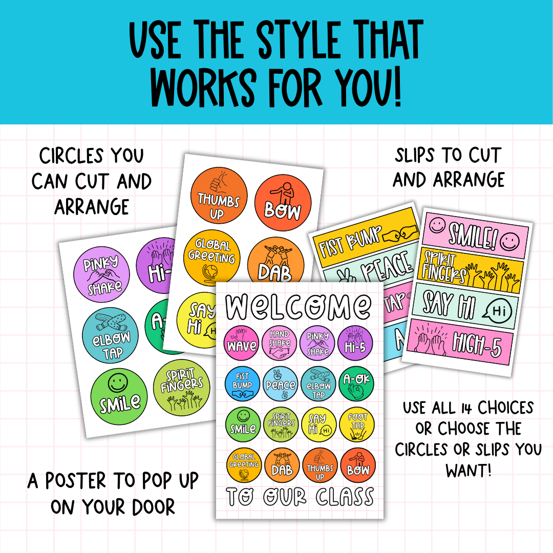 Morning Greetings Choice Posters. Positive Entry Routine for Upper Primary, Middle and High
