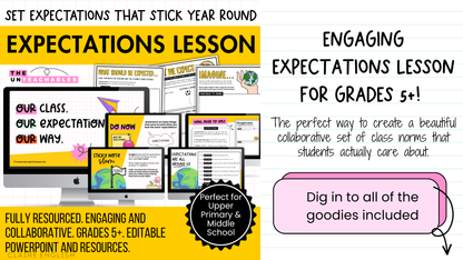 Full Expectations Lesson: Back to School Classroom Behaviour Management & Culture Setting. Establish Norms Middle & High