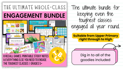 Whole-Class Engagement Bundle | 8 Review Games, Participation Strategies + MORE