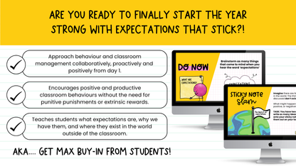 Full Expectations Lesson: Back to School Classroom Behaviour Management & Culture Setting. Establish Norms Middle & High
