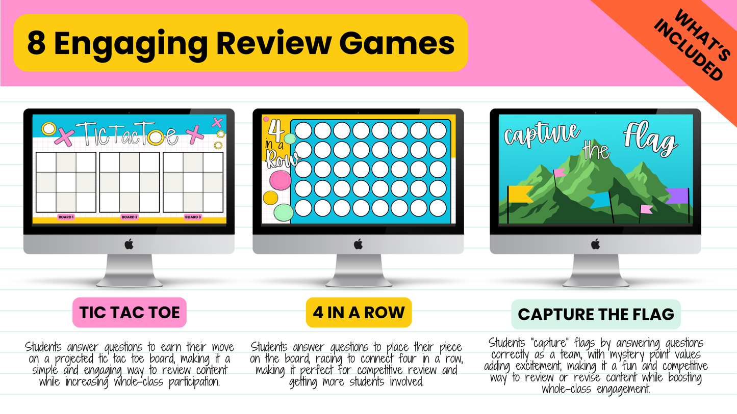 Whole-Class Engagement Bundle | 8 Review Games, Participation Strategies + MORE