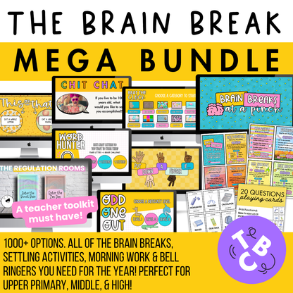 The Brain Break MEGA Bundle | 1000+ Engaging Questions, Activities, Slides and Prompts
