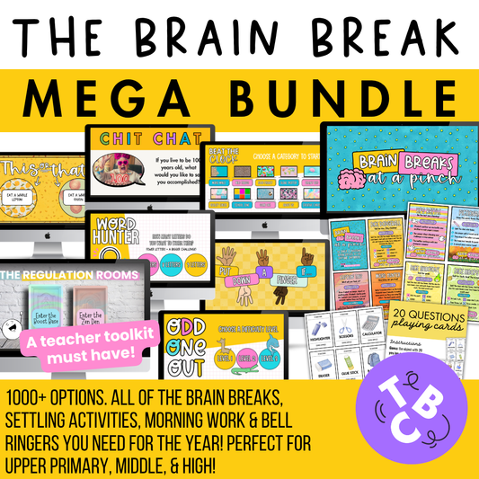 The Brain Break MEGA Bundle | 1000+ Engaging Questions, Activities, Slides and Prompts