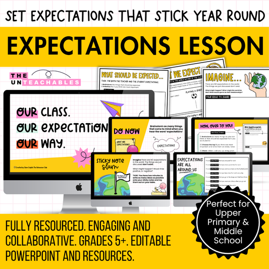 Full Expectations Lesson: Back to School Classroom Behaviour Management & Culture Setting. Establish Norms Middle & High