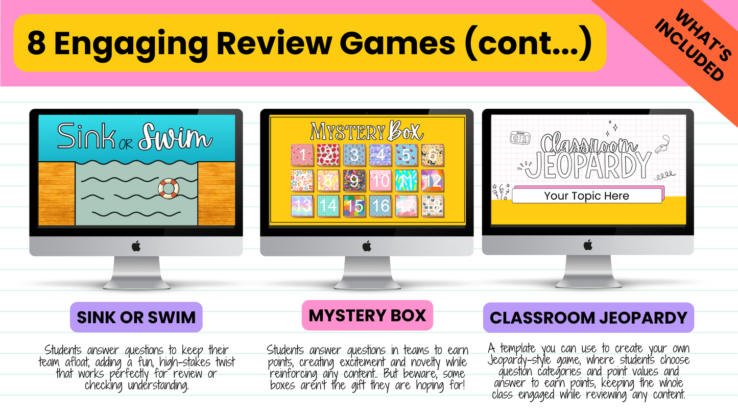 Whole-Class Engagement Bundle | 8 Review Games, Participation Strategies + MORE