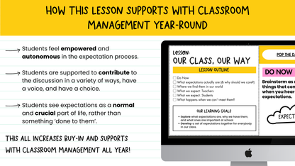 Full Expectations Lesson: Back to School Classroom Behaviour Management & Culture Setting. Establish Norms Middle & High