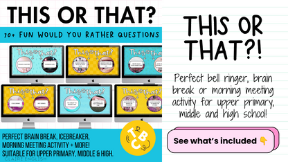This or That?! 112 Would You Rather Questions | Brain Breaks & Bell Ringers