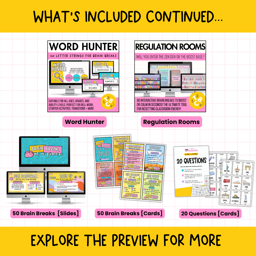 The Brain Break MEGA Bundle | 1000+ Engaging Questions, Activities, Slides and Prompts