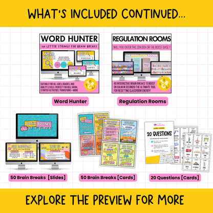 The Brain Break MEGA Bundle | 1000+ Engaging Questions, Activities, Slides and Prompts