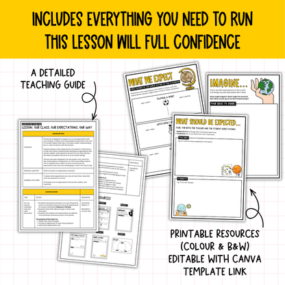 Full Expectations Lesson: Back to School Classroom Behaviour Management & Culture Setting. Establish Norms Middle & High