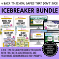 Back to School Icebreaker Bundle: 4 Card Games for First Day and Brain Breaks. Perfect for Upper Primary, Middle & High!